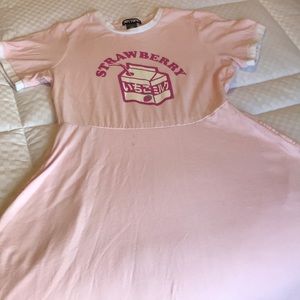 Hot Topic midi strawberry short sleeve dress